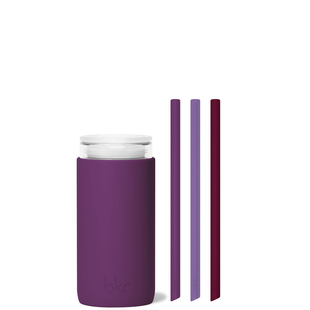 bkr Insulated Sip Kit: Double Wall Glass + Silicone Tumbler + silicone straw:12oz ERIS & THE MIDNIGHT CORDIAL - LITTLE CUP SIP KIT 355ML (12OZ)