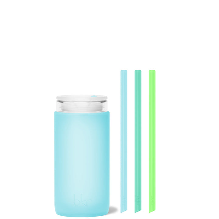 bkr Insulated Sip Kit: Double Wall Glass + Silicone Tumbler + silicone straw:12oz ÉTOILE & THE NORTHERN LIGHTS - LITTLE CUP SIP KIT 355ML (12OZ)