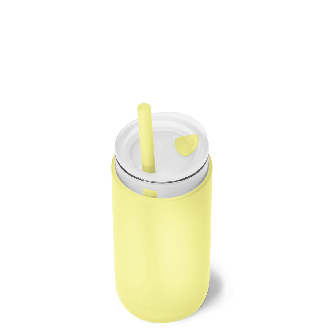 bkr Insulated Sip Kit: Double Wall Glass + Silicone Tumbler + silicone straw:12oz MEYER & THE LEMONADE STAND - LITTLE CUP SIP KIT 355ML (12OZ)