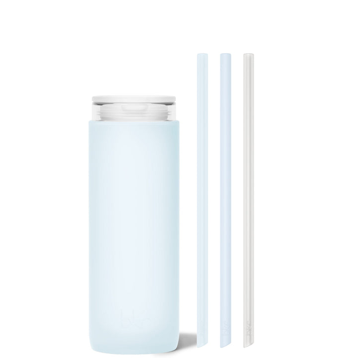 bkr Insulated Sip Kit: Double Wall Glass + Silicone Tumbler + silicone straw:16oz ASTRID & THE SNOWDRIFT - DEMI CUP SIP KIT 500ML (16OZ)