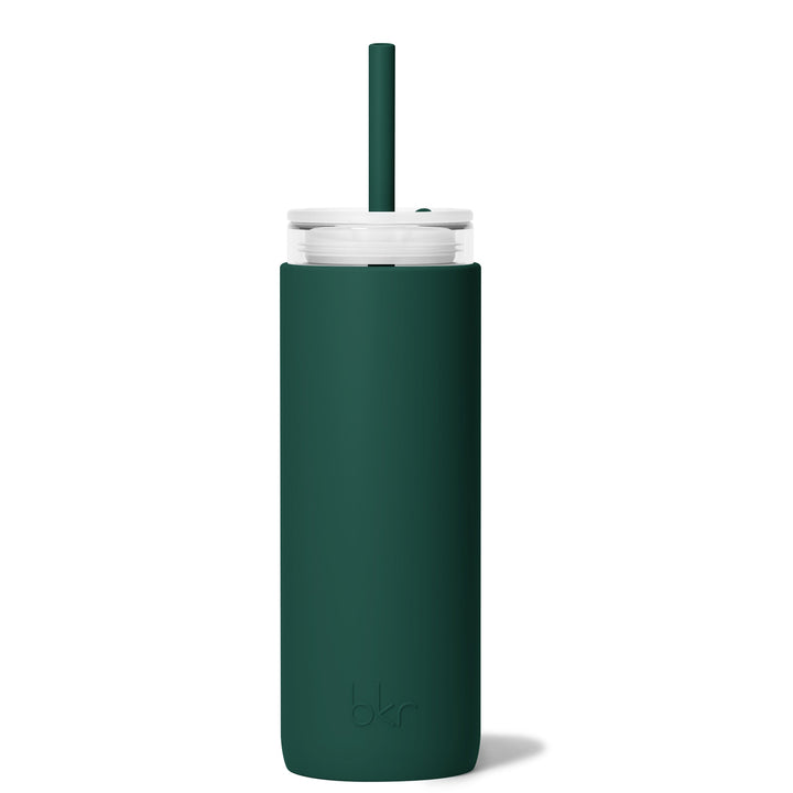 bkr Insulated Sip Kit: Double Wall Glass + Silicone Tumbler + silicone straw:16oz EVERLY & SEA FOREST - DEMI CUP SIP KIT 500ML (16oz)