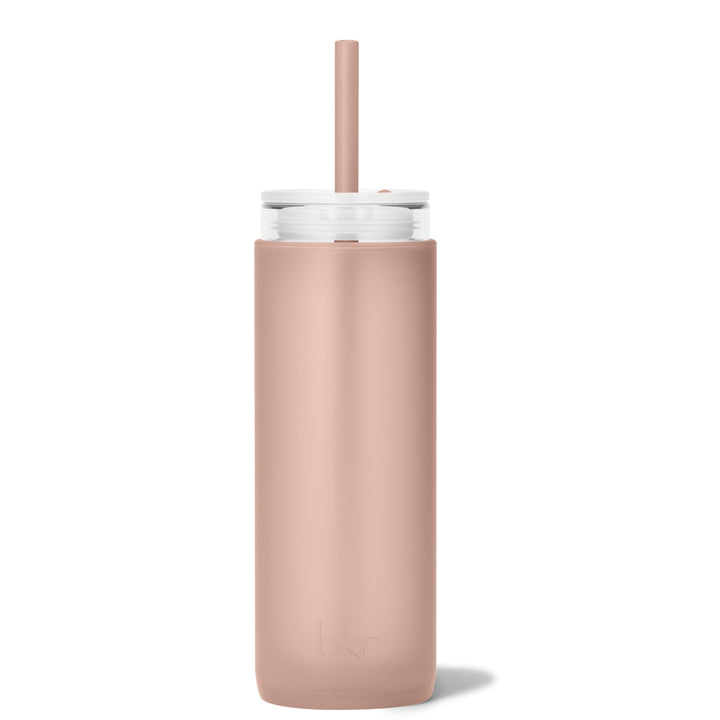 bkr Insulated Sip Kit: Double Wall Glass + Silicone Tumbler + silicone straw:16oz HONEYMOON & THE MORNING CAPPUCCINO - DEMI CUP SIP KIT 500ML (16OZ)