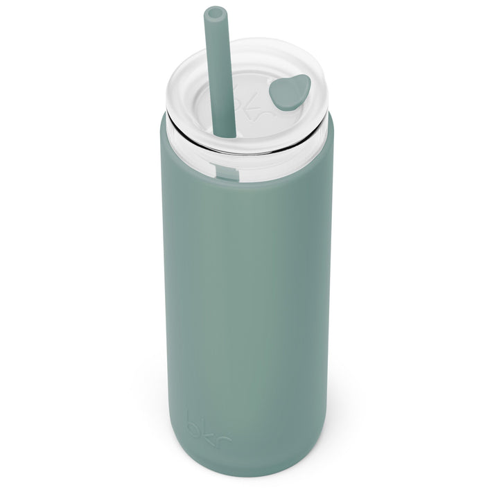 bkr Insulated Sip Kit: Double Wall Glass + Silicone Tumbler + silicone straw:16oz OCEAN & SEA FOREST - DEMI CUP SIP KIT 500ML (16oz)