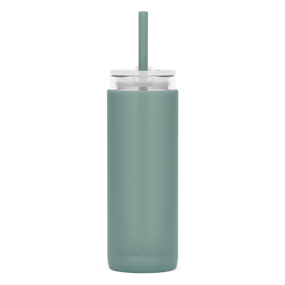 bkr Insulated Sip Kit: Double Wall Glass + Silicone Tumbler + silicone straw:16oz OCEAN & SEA FOREST - DEMI CUP SIP KIT 500ML (16oz)