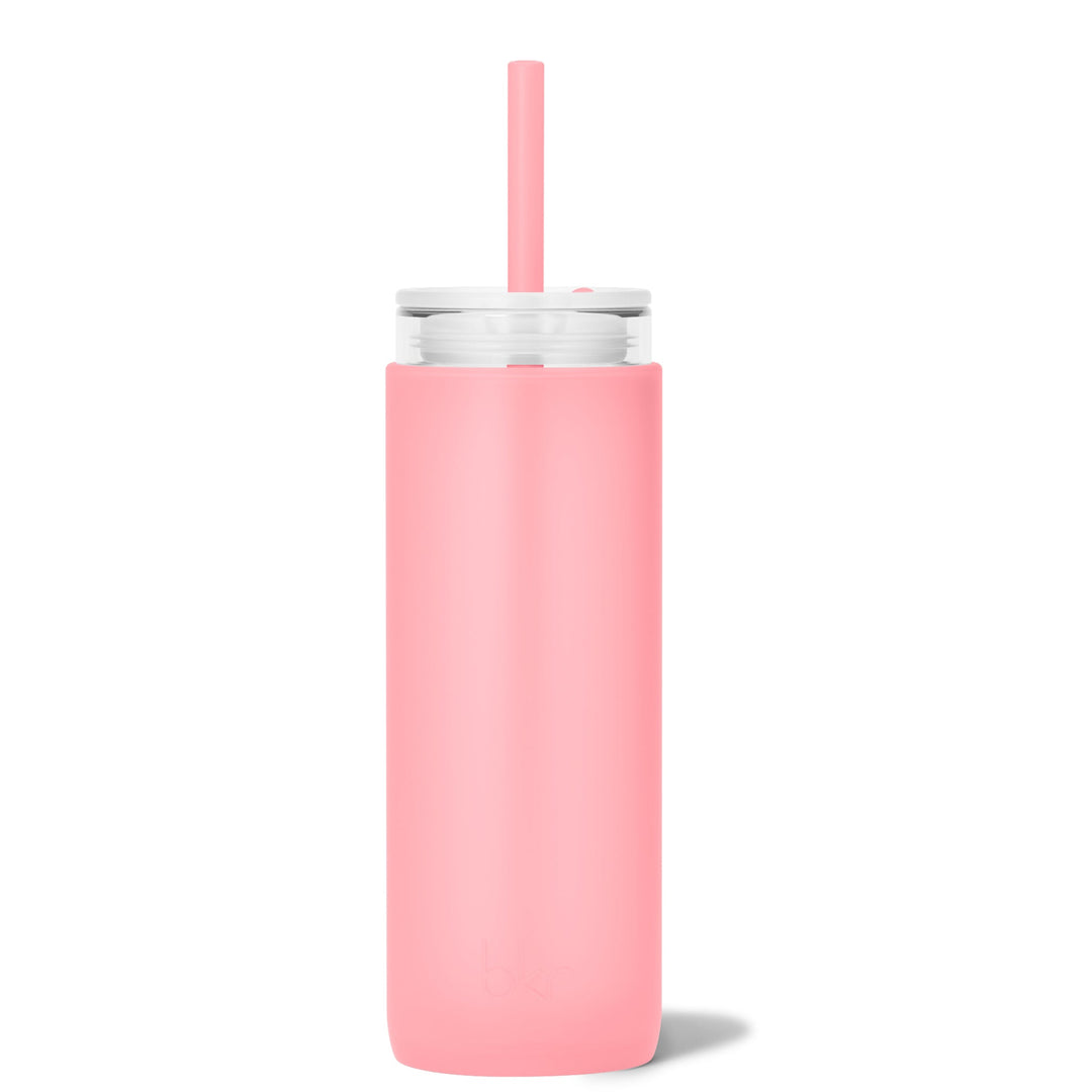 bkr Insulated Sip Kit: Double Wall Glass + Silicone Tumbler + silicone straw:16oz ROSE & THE LEMONADE STAND - DEMI CUP SIP KIT 500ML (16OZ)