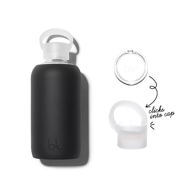 bkr Keep Kit: Compact + Glass Water Bottle: 16oz JET KEEP KIT 500ML (16 OZ)