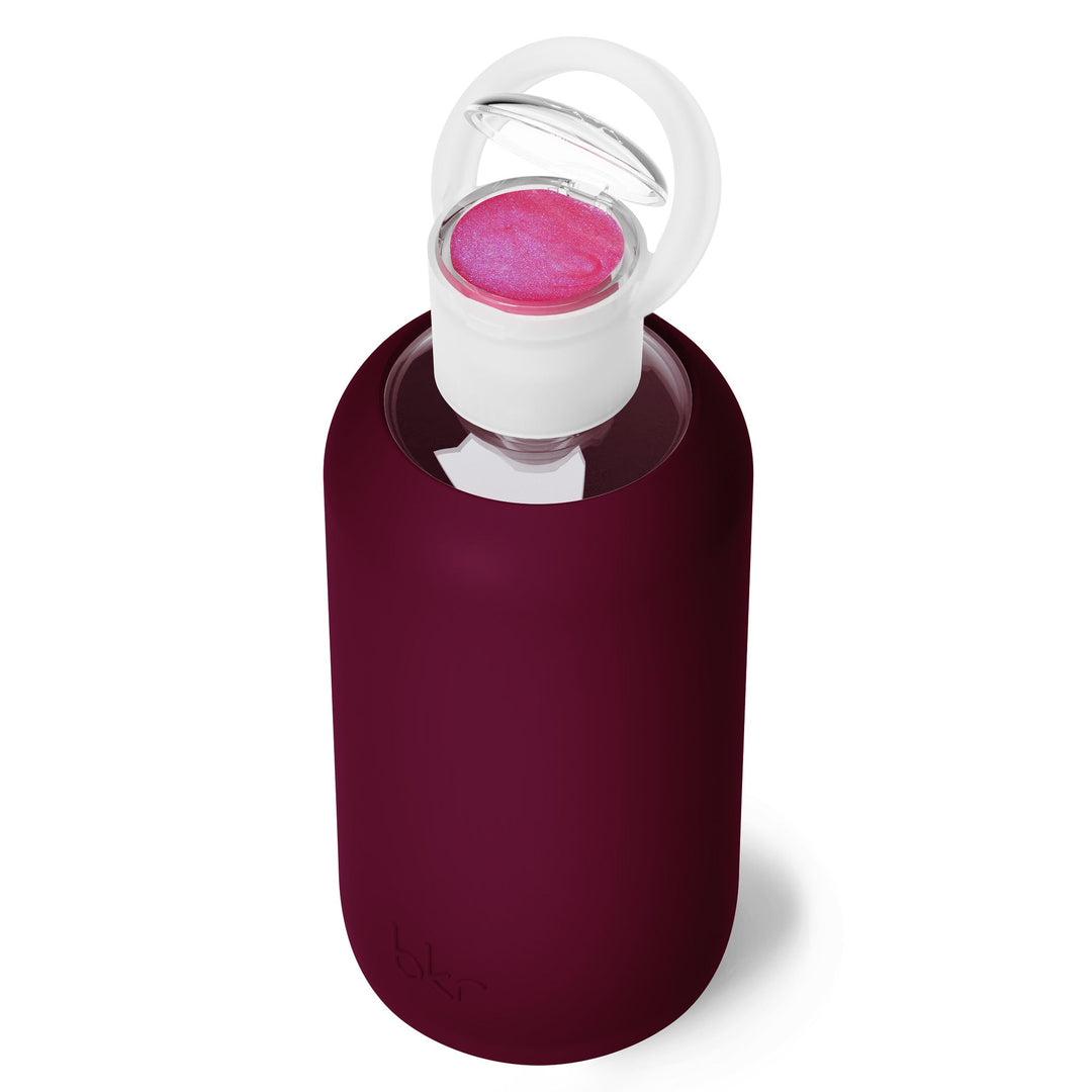 bkr Kiss Kit: Lip Balm + Glass Water Bottle: 32oz VALENTINA - BIG BOTTLE DOUBLE BALM KISS KIT 1L (32 OZ)