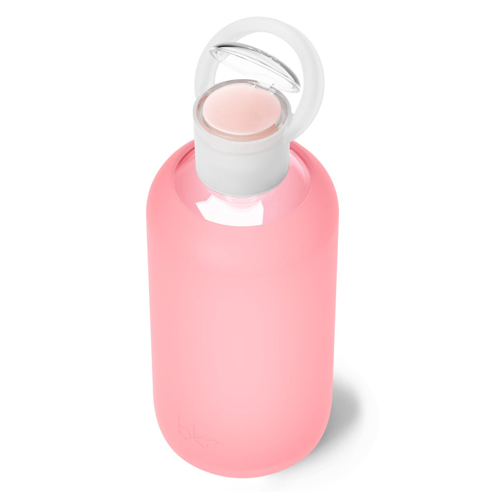 bkr Kiss Kit: Lip Balm + Glass Water Bottle Set: 32oz ROSE - BIG KISS KIT 1L (32OZ)