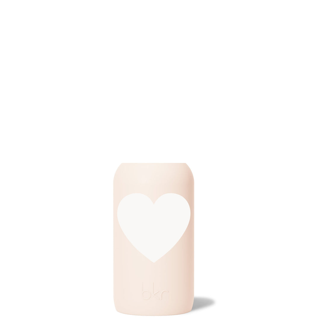 bkr Silicone Sleeve: Glass Water Bottle: 16oz JUNE HEART LITTLE SLEEVE