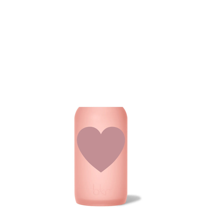 bkr Silicone Sleeve: Glass Water Bottle: 16oz MARGAUX HEART LITTLE SLEEVE