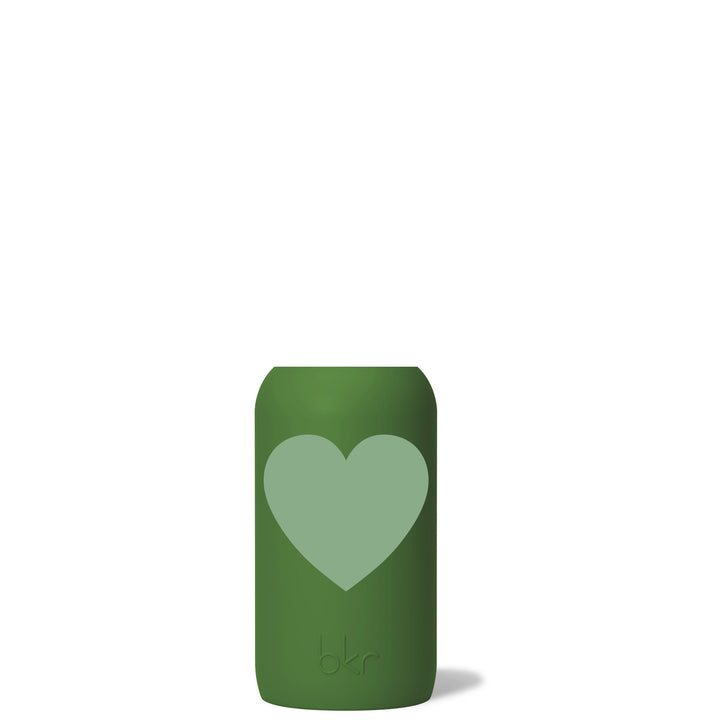 bkr Silicone Sleeve: Glass Water Bottle: 16oz MATCHA HEART LITTLE SLEEVE
