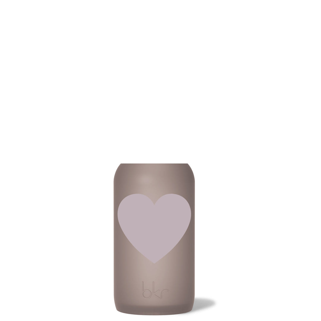 bkr Silicone Sleeve: Glass Water Bottle: 16oz PORTER HEART LITTLE SLEEVE