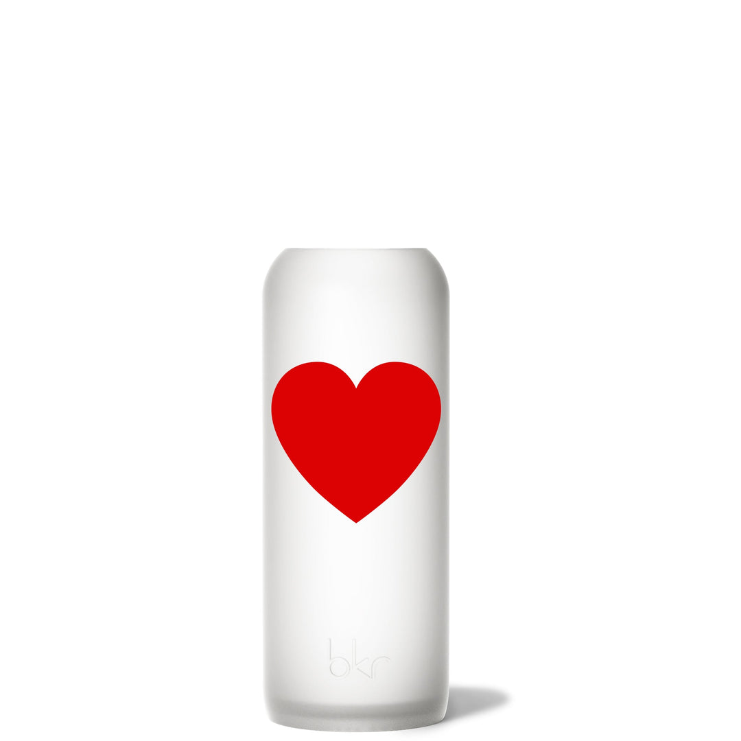 bkr Silicone Sleeve: Glass Water Bottle:22oz AMORE HEART DEMI SLEEVE