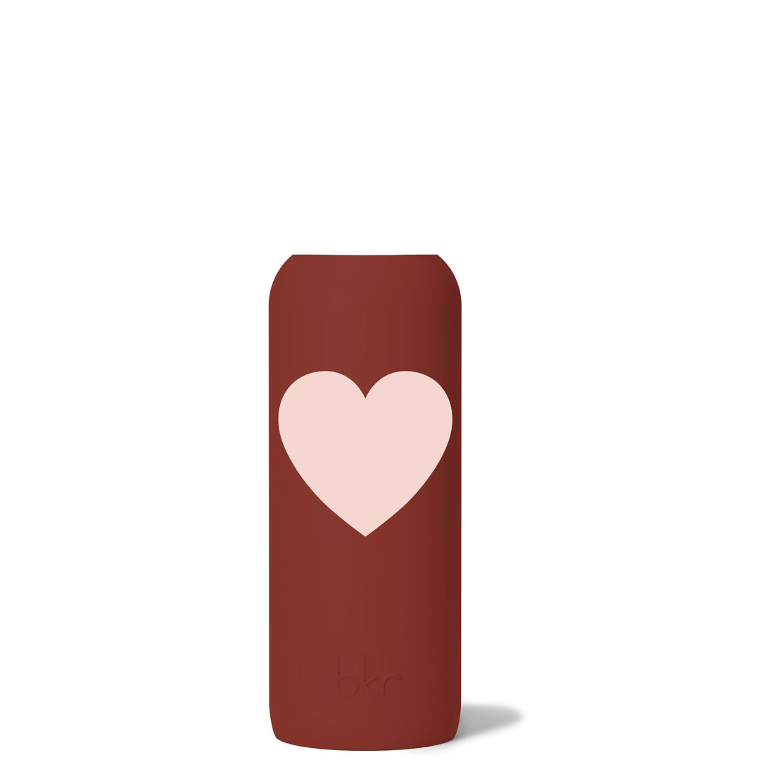 bkr Silicone Sleeve: Glass Water Bottle:22oz LUCIA HEART DEMI SLEEVE