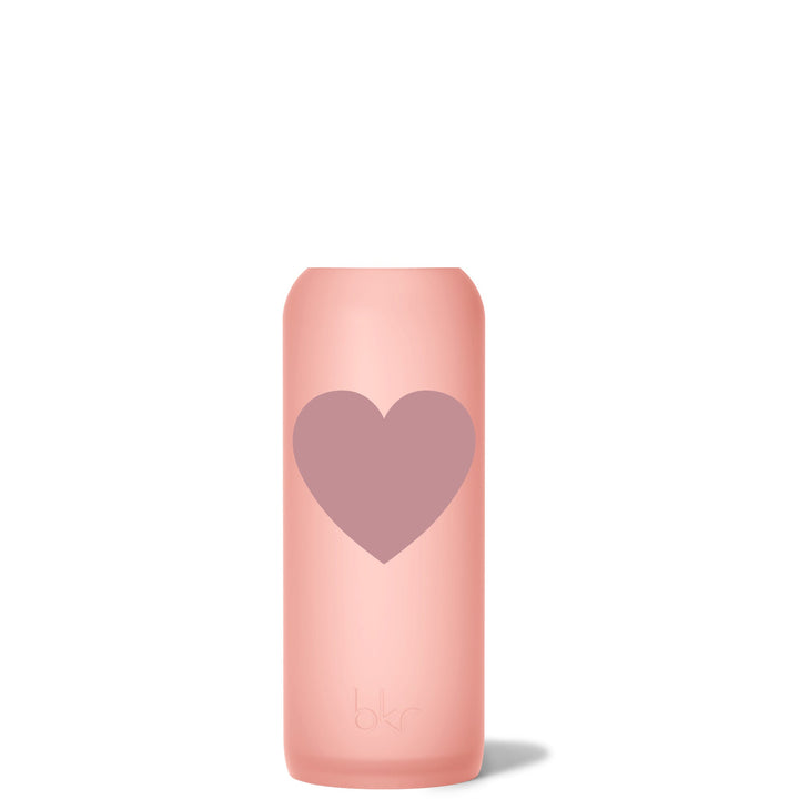 bkr Silicone Sleeve: Glass Water Bottle:22oz MARGAUX HEART DEMI SLEEVE