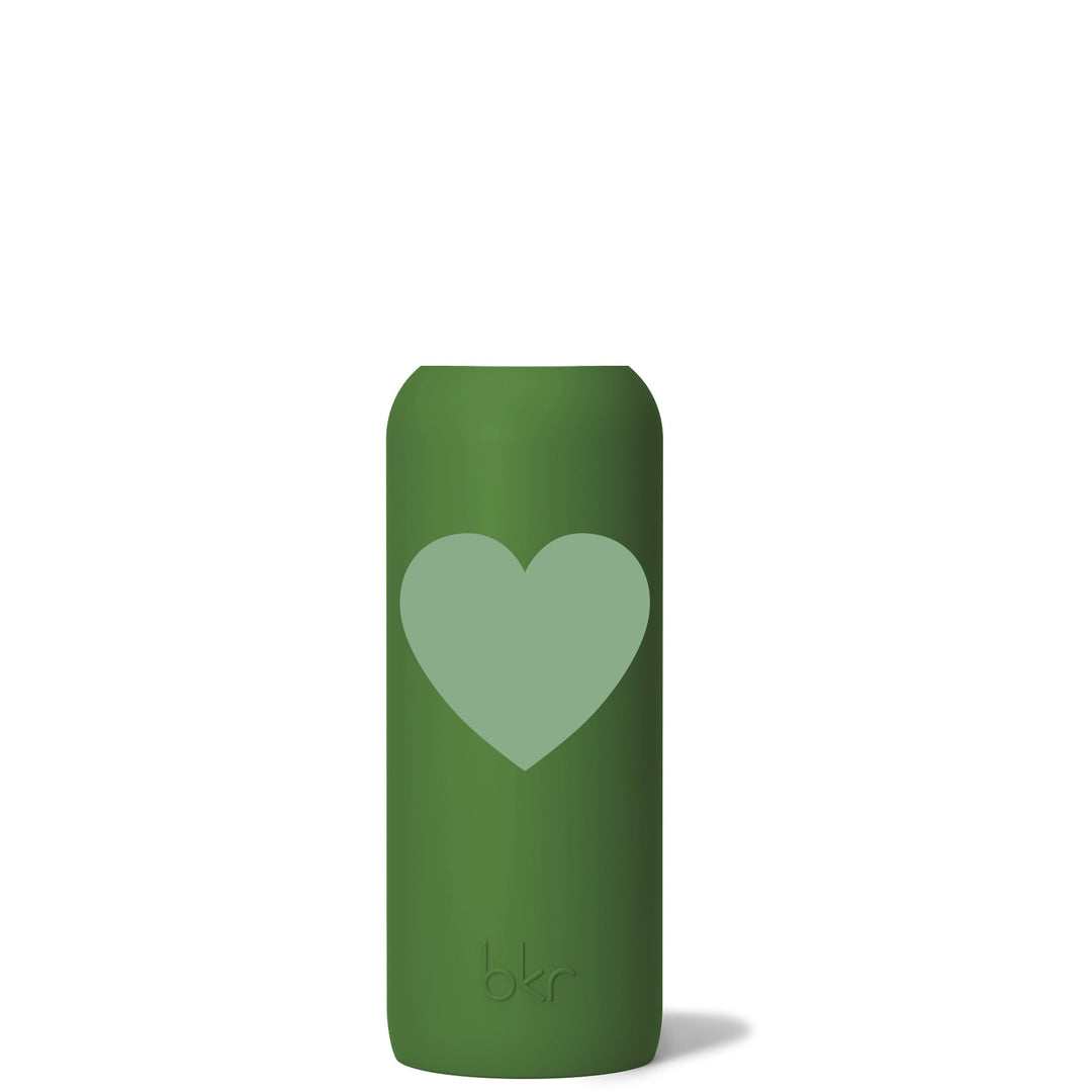 bkr Silicone Sleeve: Glass Water Bottle:22oz MATCHA HEART DEMI SLEEVE