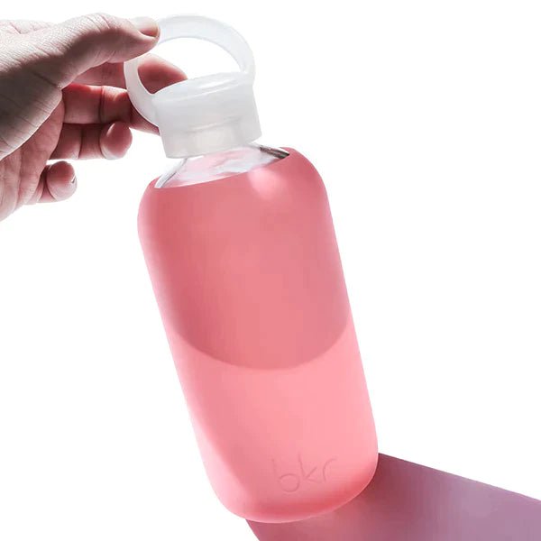 bkr Silicone Sleeve: Glass Water Bottle:22oz ROSE DEMI SLEEVE