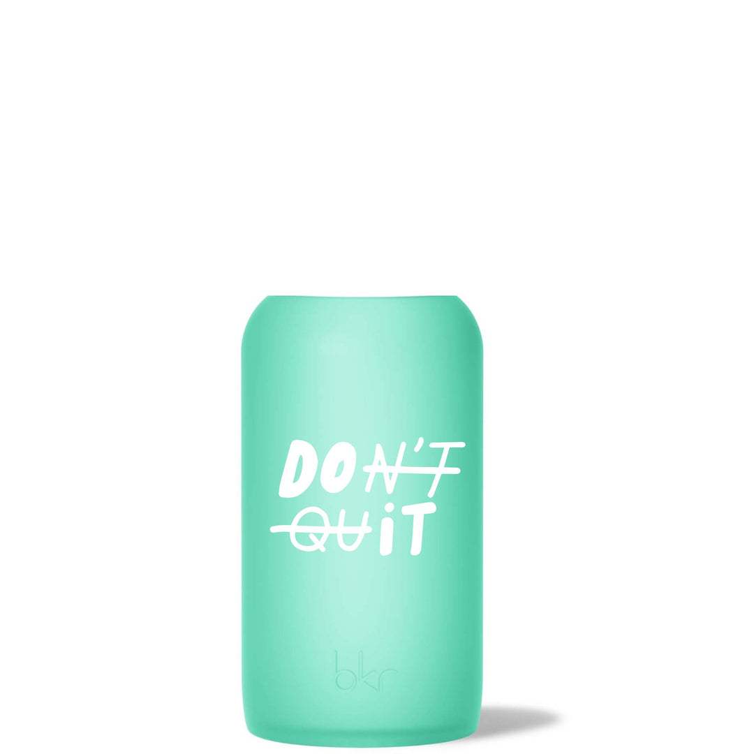 bkr Silicone Sleeve: Glass Water Bottle: 32oz JULES "DON'T QUIT" BIG SLEEVE