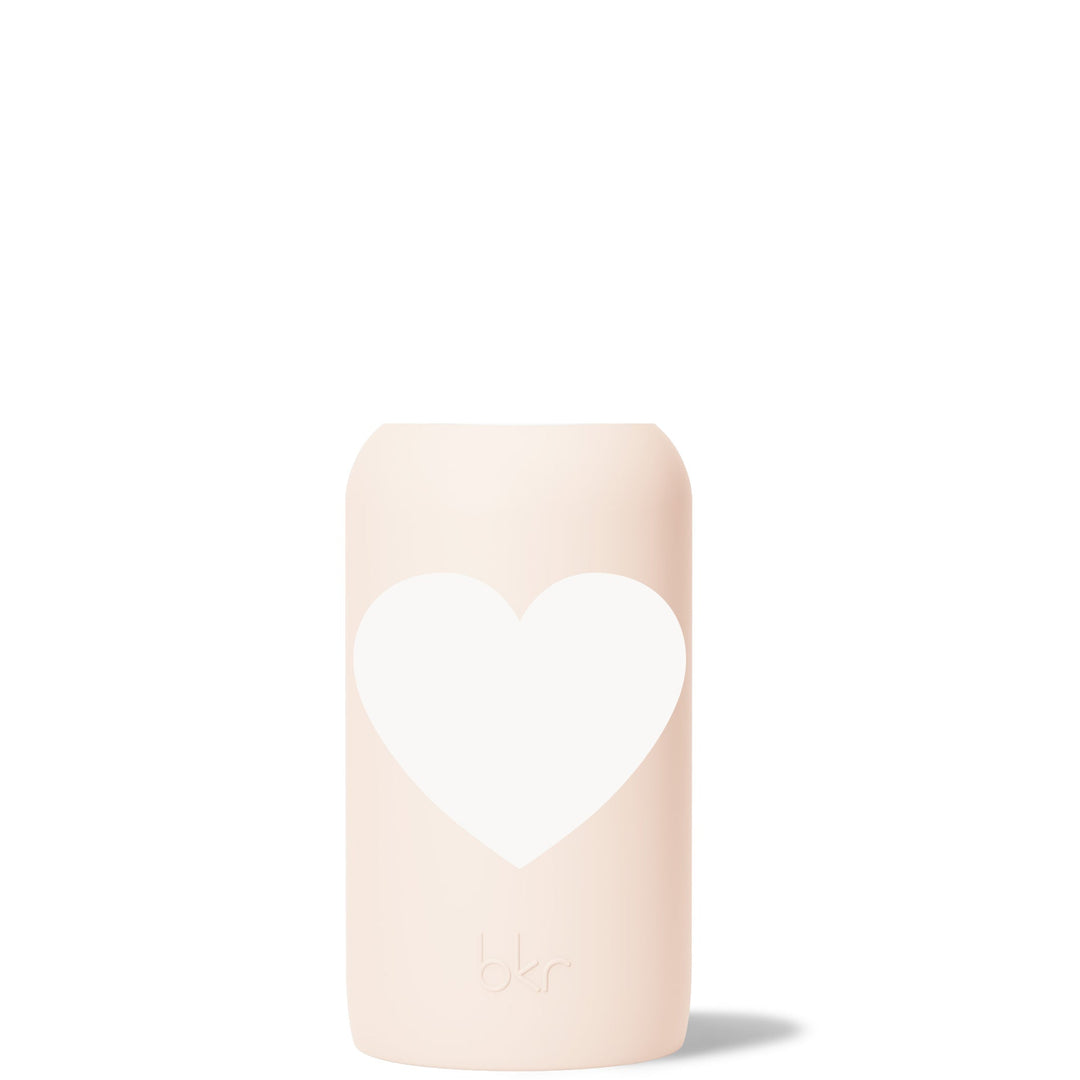 bkr Silicone Sleeve: Glass Water Bottle: 32oz JUNE HEART BIG SLEEVE