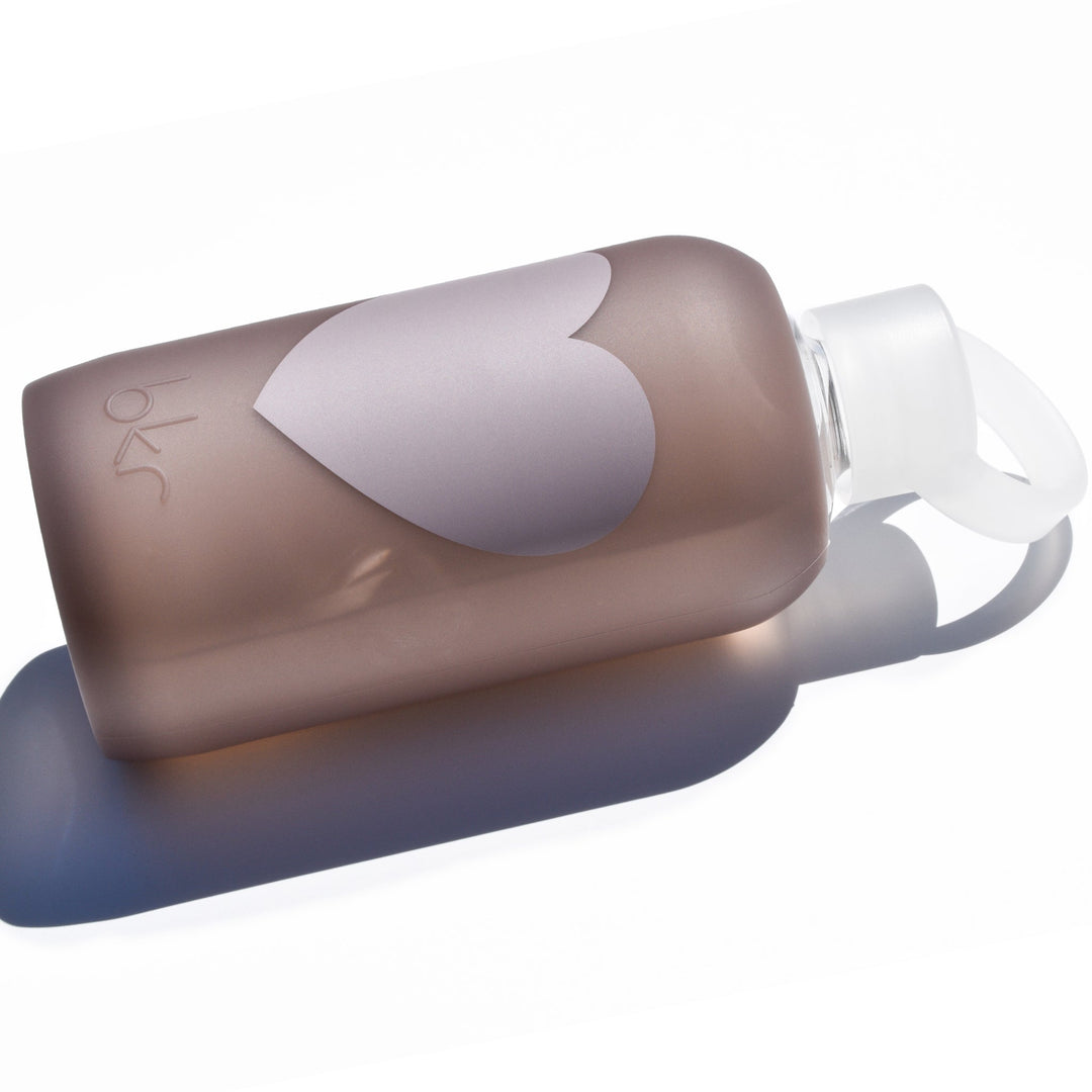 bkr Silicone Sleeve: Glass Water Bottle: 32oz PORTER HEART BIG SLEEVE