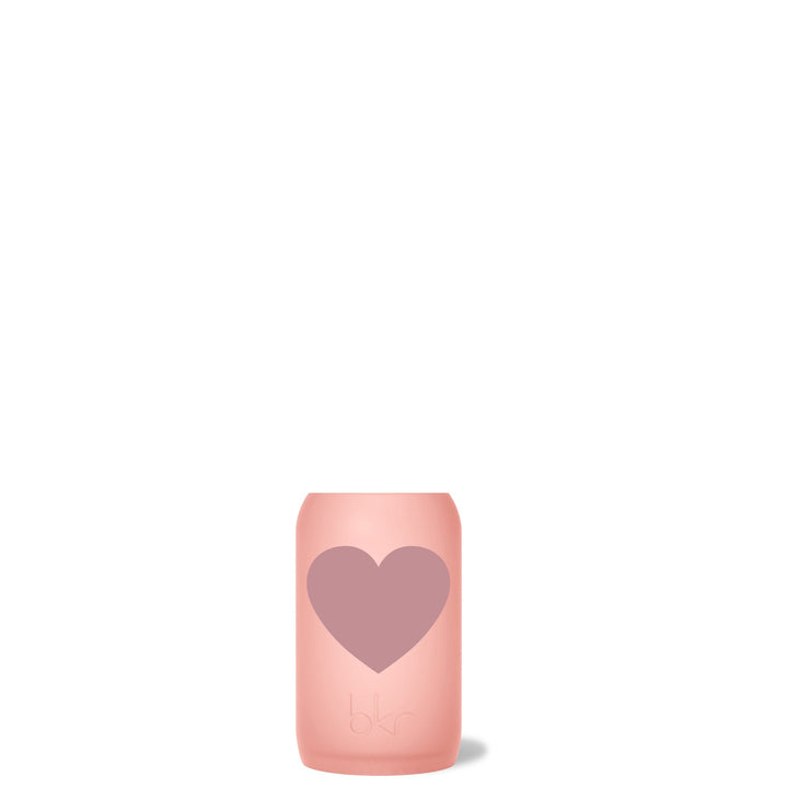 bkr Silicone Sleeve: Glass Water Bottle: 8oz MARGAUX HEART TEENY SLEEVE