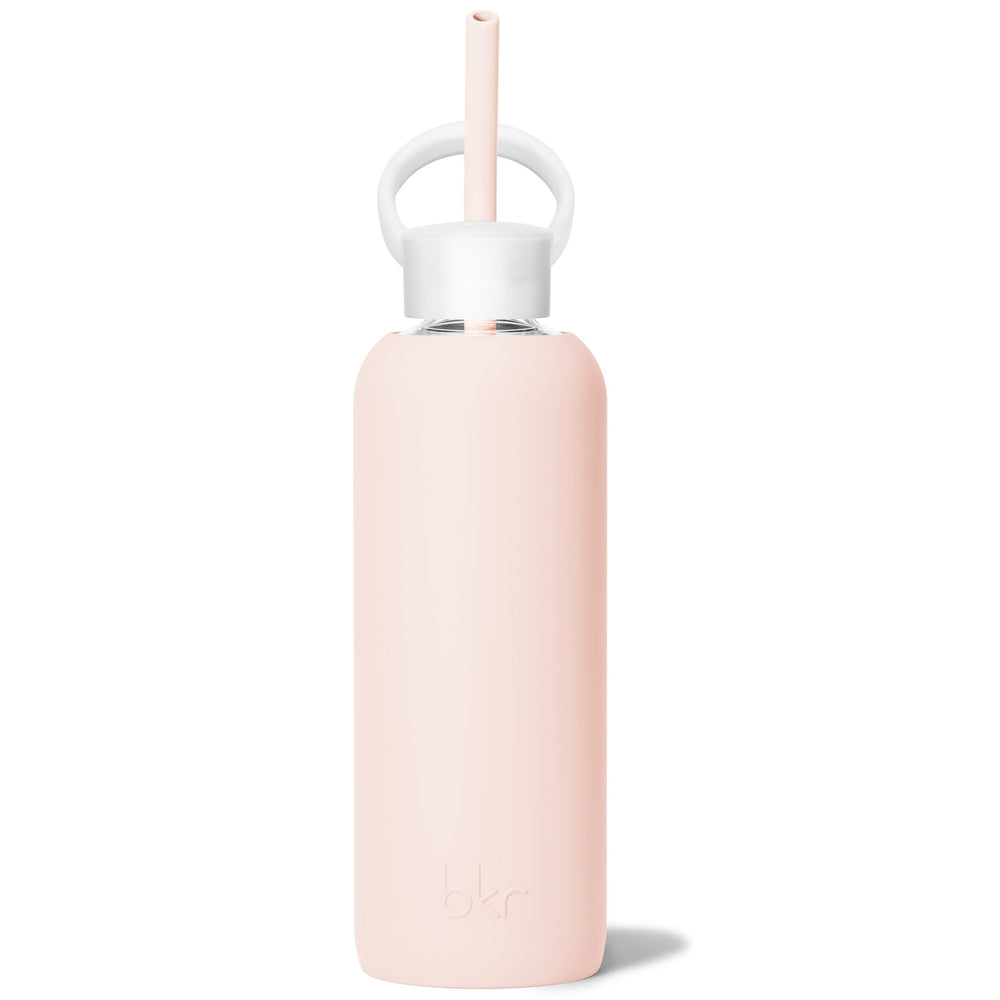 bkr Sip Kit: Silicone Straw + Cap + Glass Water Bottle: 22oz TUTU - DEMI BOTTLE SIP KIT 650mL (22 OZ)