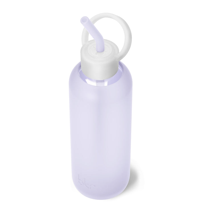 bkr Sip Kit: Silicone Straw + Cap + Glass Water Bottle: 32oz FOOF & COTTON CANDY - DEMI BOTTLE SIP KIT 650ML (22 OZ)