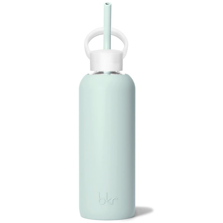 bkr Sip Kit: Silicone Straw + Cap + Glass Water Bottle: JAMES - DEMI BOTTLE SIP KIT 650mL (22 OZ)