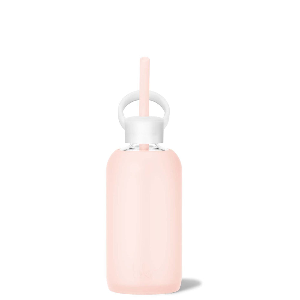 bkr Sip Kit: Silicone Straw + Cap + Glass Water Bottle: 32oz PARIS & COTTON CANDY - LITTLE BOTTLE SIP KIT 500ML (16 OZ)