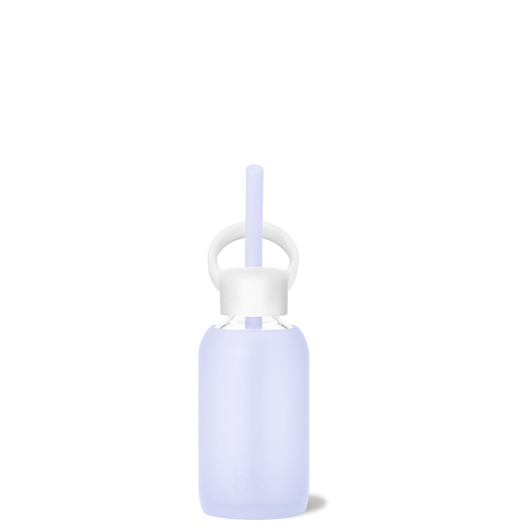 bkr Sip Kit: Silicone Straw + Cap + Glass Water Bottle: 8oz DREAM & THE SOCIALITE VIOLETS - TEENY BOTTLE SIP KIT 250ML (8 OZ)
