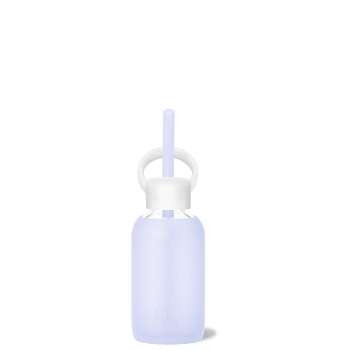 bkr Sip Kit: Silicone Straw + Cap + Glass Water Bottle: 8oz DREAM & THE SOCIALITE VIOLETS - TEENY BOTTLE SIP KIT 250ML (8 OZ)