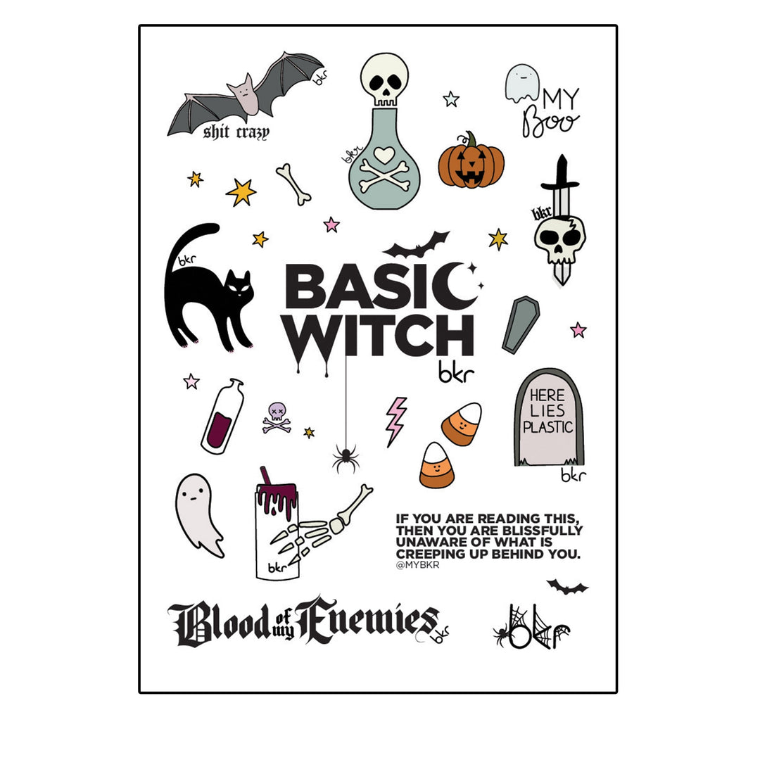 bkr Water Bottle Accessories BKR BASIC WITCH STICKER SHEET