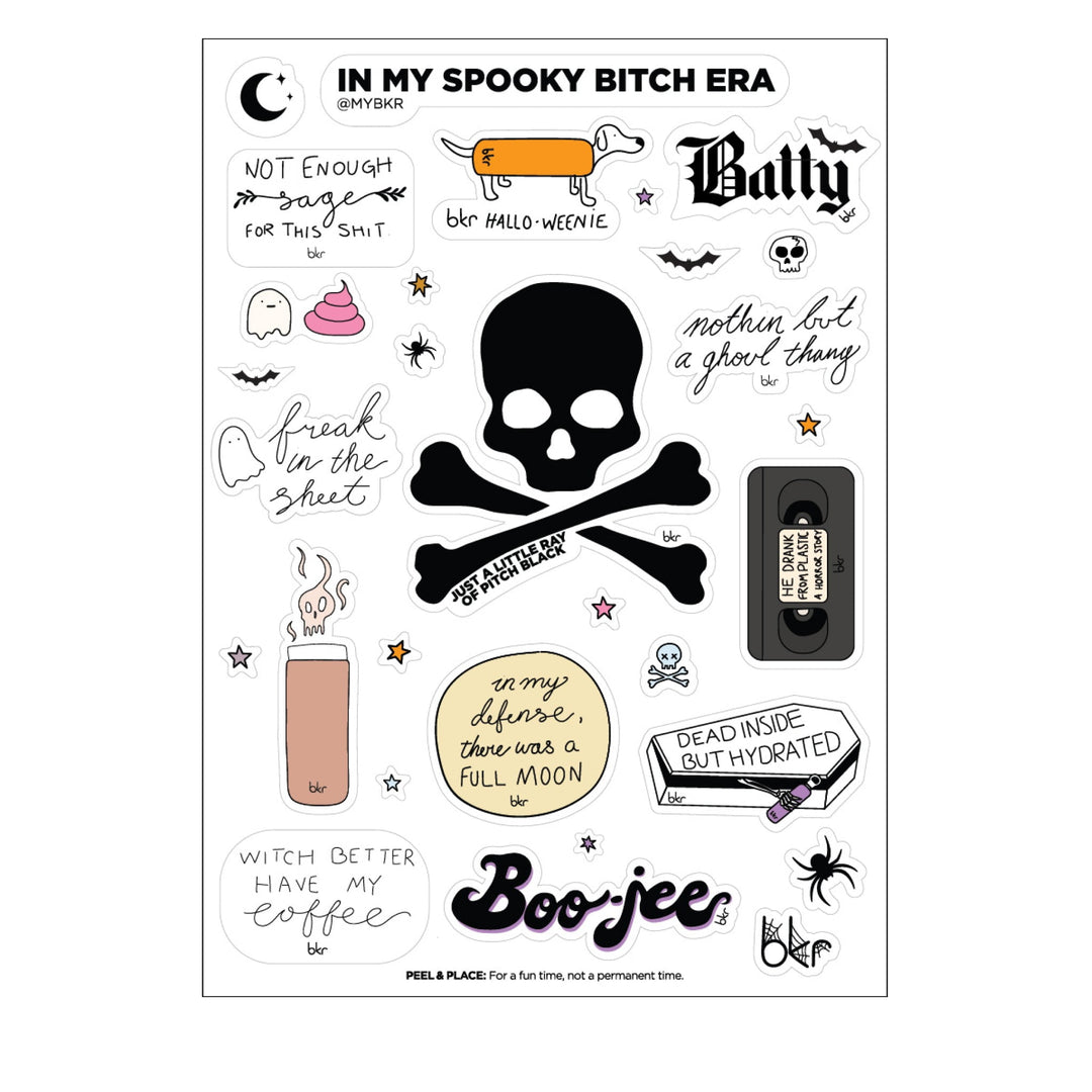 bkr Water Bottle Accessory SPOOKY ERA STICKER SHEET