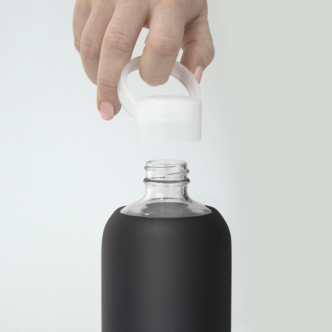 bkr Glass Water Bottle: 16oz JET 500mL (16 OZ)