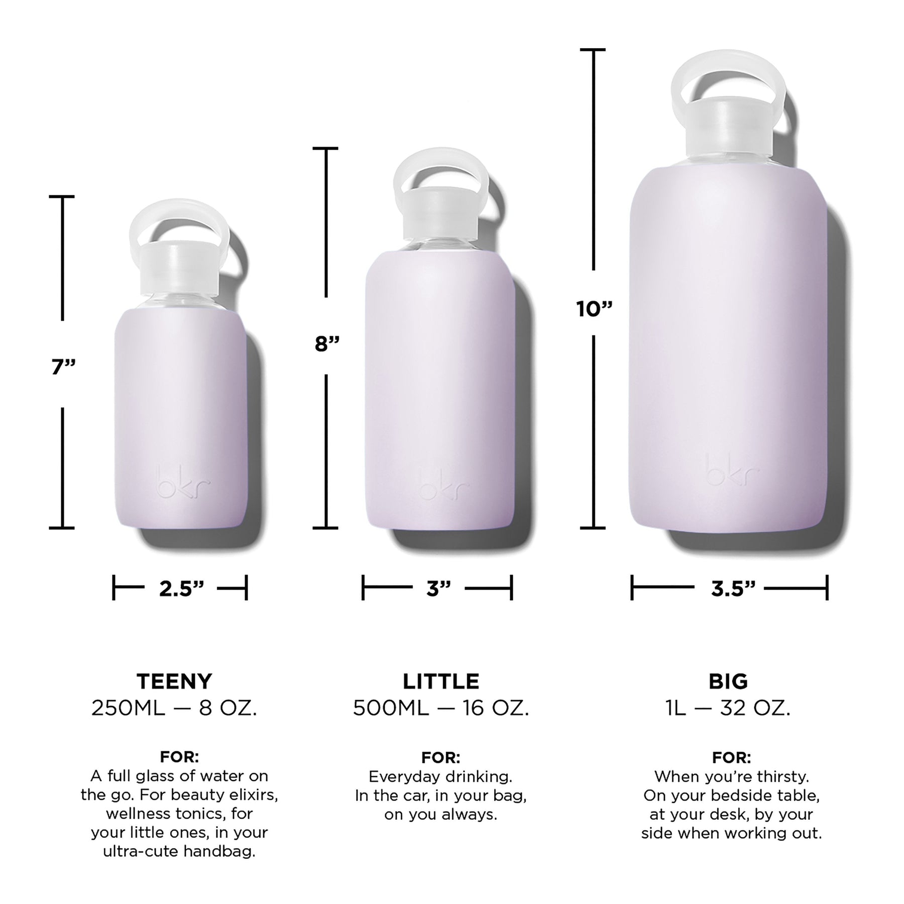 LALA LITTLE BOTTLE 500ML (16OZ) - Glass Water Bottle: 16oz | bkr