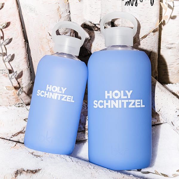 bkr Glass Water Bottle: 16oz LEO HOLY SCHNITZEL 500mL (16 OZ)