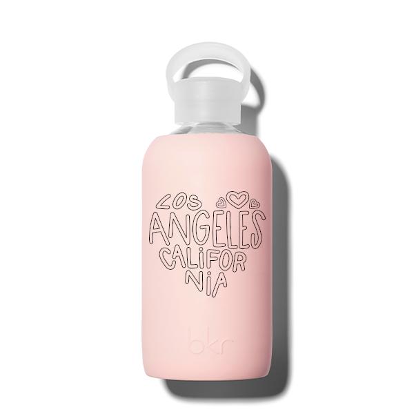 bkr Glass Water Bottle: 16oz POUT LOS ANGELES HEART 500 ML