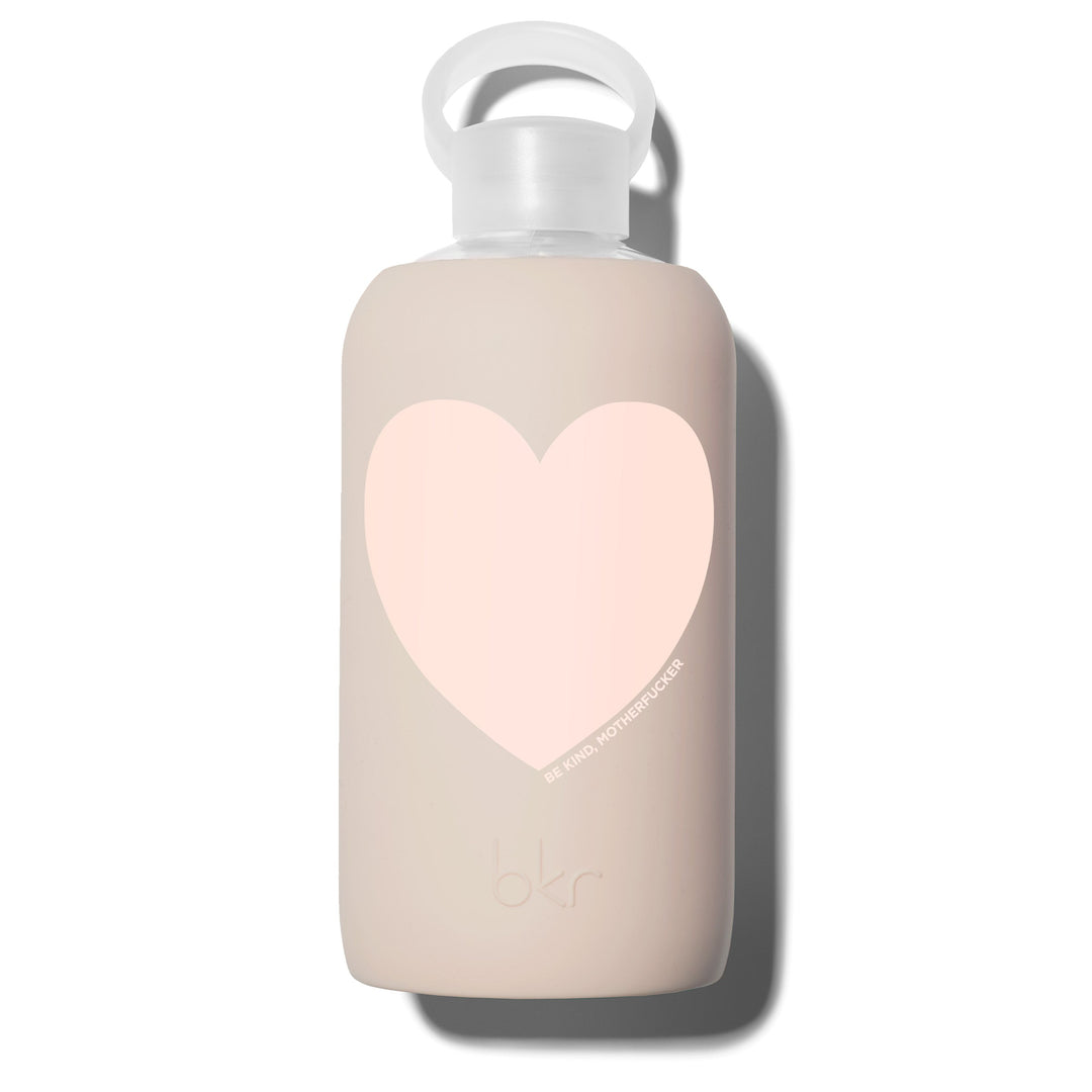 bkr Glass Water Bottle: 32oz DOE MOFO HEART 1L (32 OZ)
