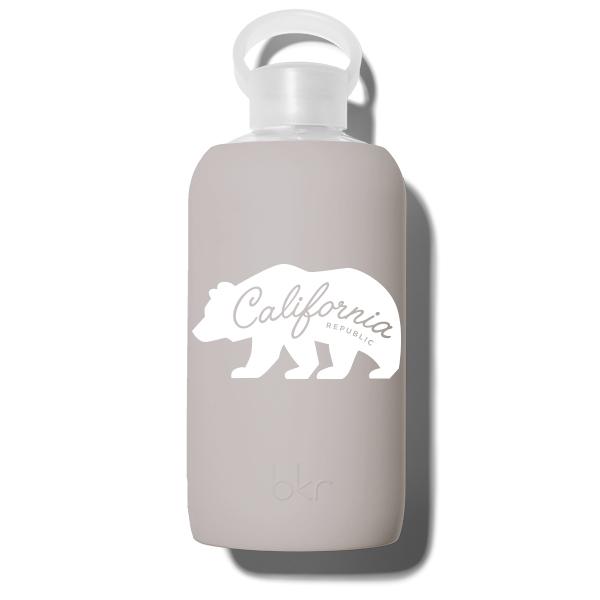bkr Glass Water Bottle: 32oz HEATHER CALIFORNIA BEAR 1L