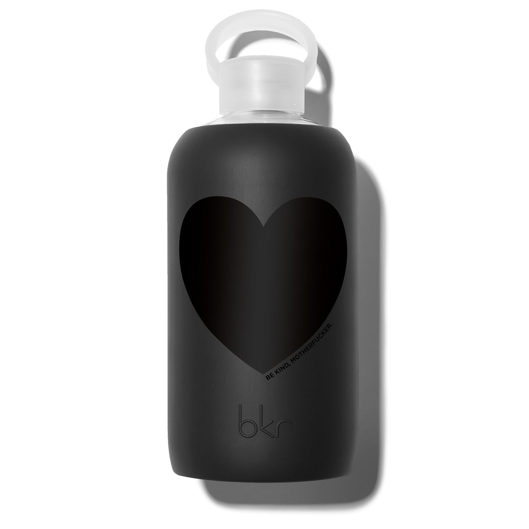 bkr Glass Water Bottle: 32oz LBD MOFO HEART 1L (32 OZ)