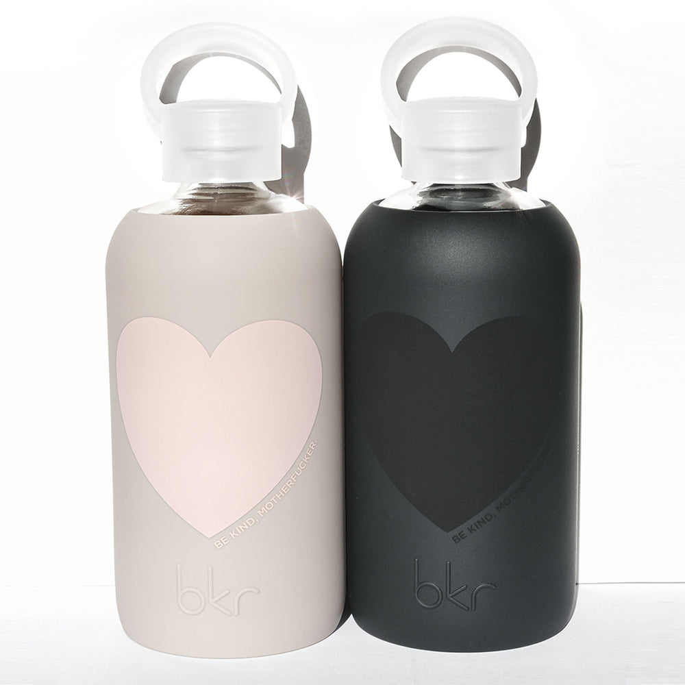 bkr Glass Water Bottle: 32oz LBD MOFO HEART 1L (32 OZ)