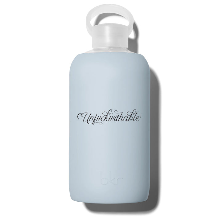 bkr Glass Water Bottle: 32oz SAWYER "UNF*CKWITHABLE" 1L (32 OZ)