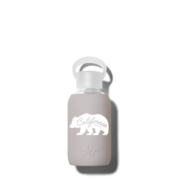 bkr Glass Water Bottle: 8oz HEATHER CALIFORNIA BEAR 250 ML