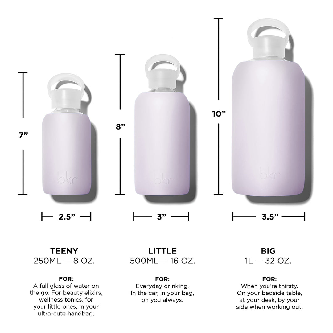 JAMES - TEENY BOTTLE SIP KIT 250ML (8 OZ) - Sip Kit: Silicone Straw + Cap +  Glass Water Bottle: 8oz