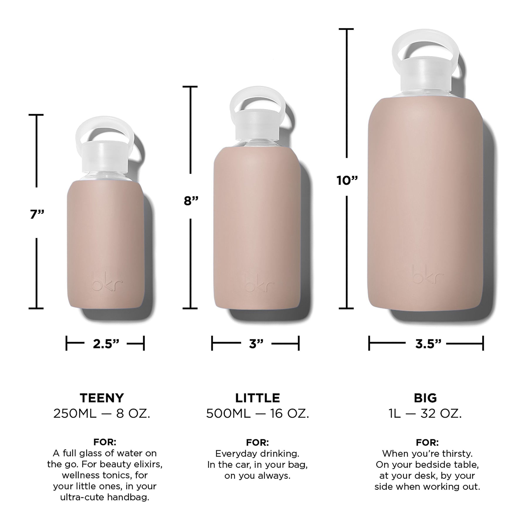 MARY TEENY BOTTLE 250ML (8 OZ) - Glass Water Bottle: 8oz