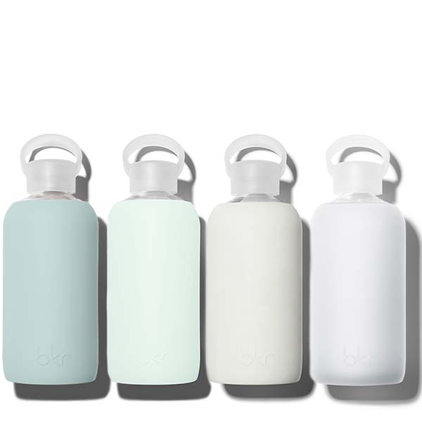 bkr Kiss Kit: Lip Balm + Glass Water Bottle Set: 16oz THE LITTLE BRIDESMAIDS SET - GREENS & GREYS