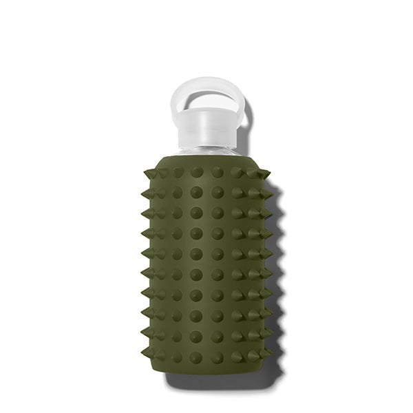 bkr Silicone Sleeve: Glass Water Bottle: 16oz SPIKED OLIVE 500mL (16 OZ) - SLEEVE ONLY