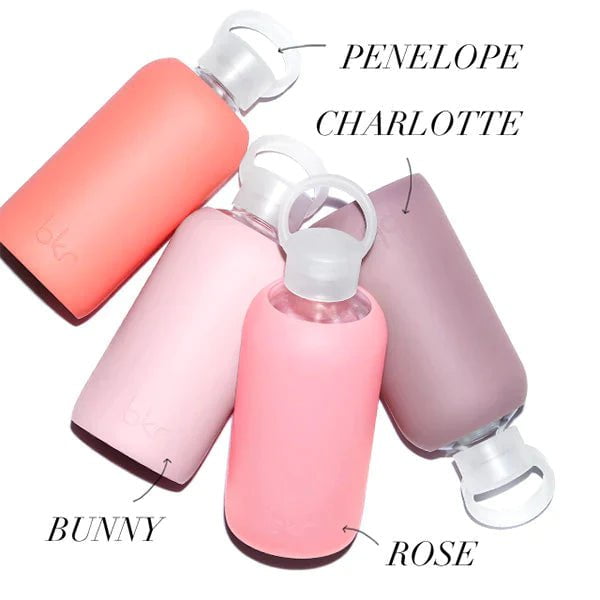 bkr Silicone Sleeve: Glass Water Bottle: 32oz ROSE 1L (32 OZ) - SLEEVE ONLY