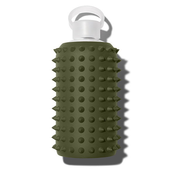 bkr Silicone Sleeve: Glass Water Bottle: 32oz SPIKED OLIVE 1L (32 OZ) - SLEEVE ONLY