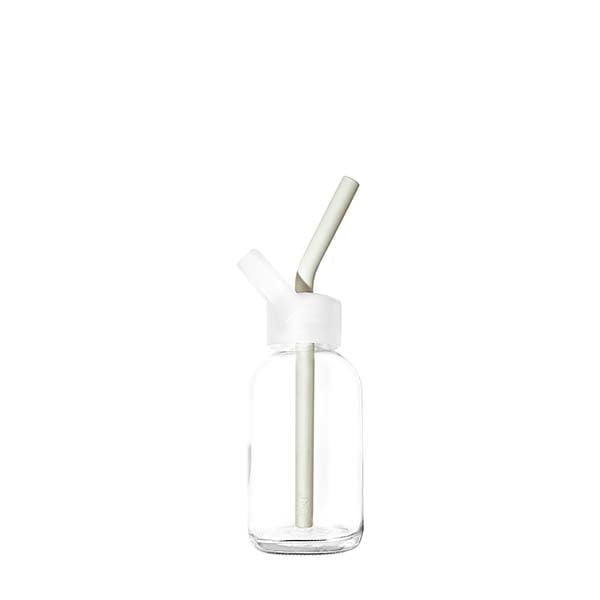 bkr Sip Kit: Silicone Straw + Cap + Glass Water Bottle: 8oz DOVE SIP KIT 250ML (8 OZ)